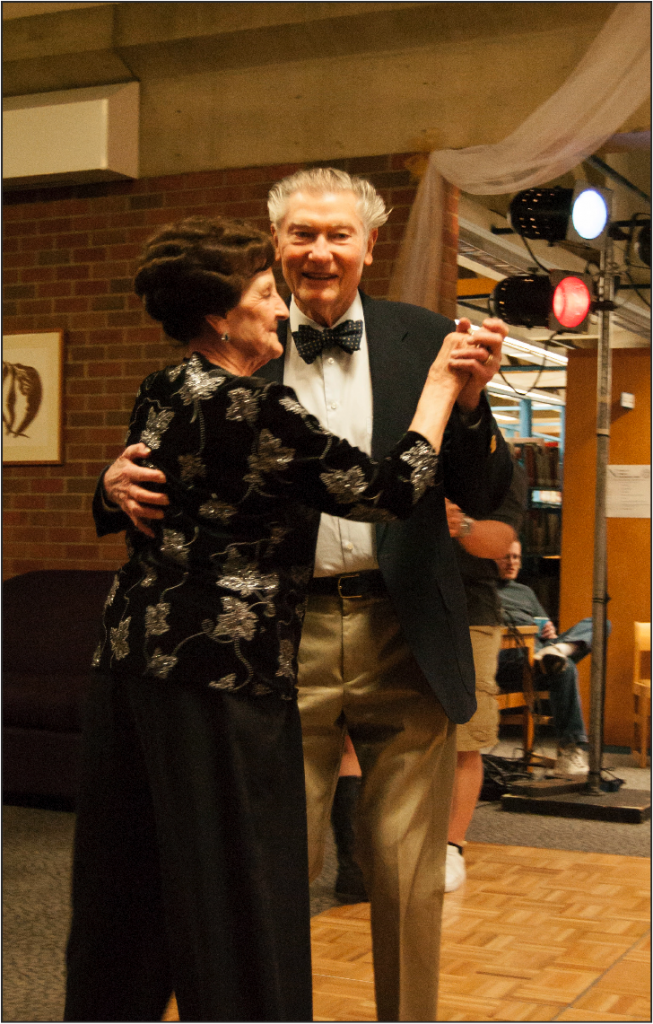 Former Central President James Brooks and his wife, Lillian, dance at the gala event.  Photo by Rachel Charlton