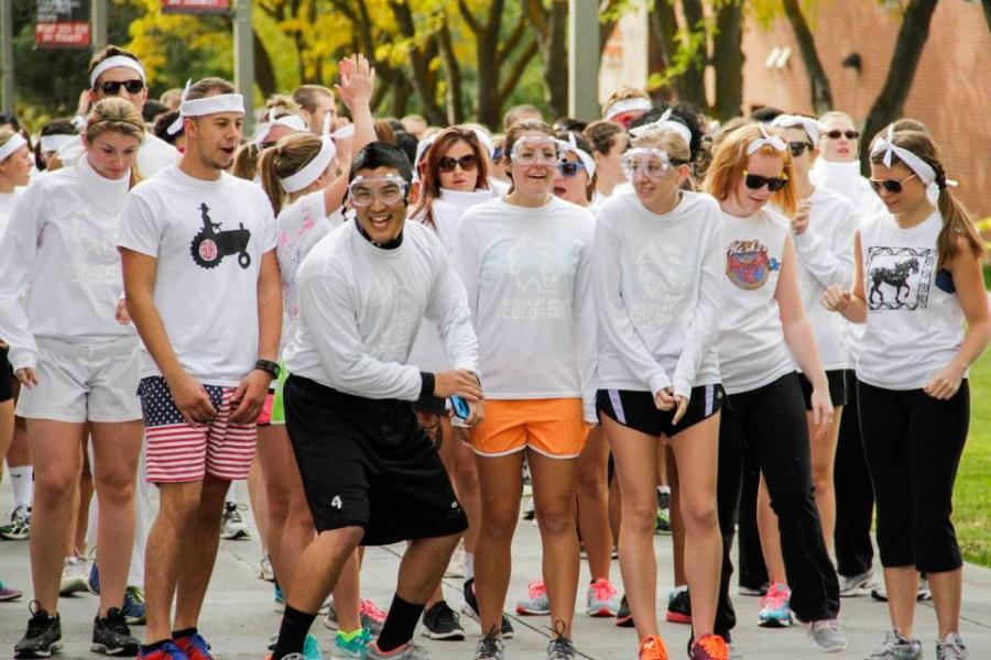ON YOUR MARK, GET SET, GO! - Central students gear up to get blasted with pounds of paint in last years 5K Color Run. 