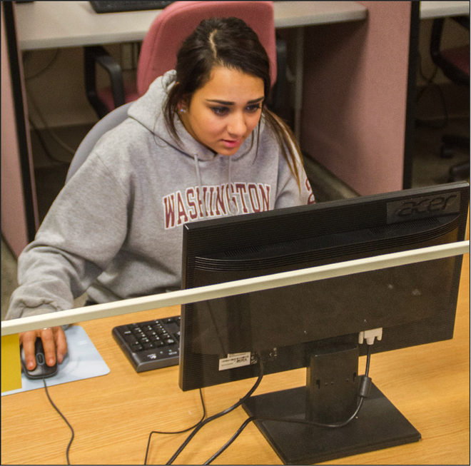 ACCESSIBILITY - Students take advantage of services offered by the Testing Center in Bouillon 215.