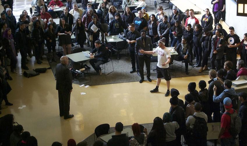 The demonstration  at Central last Thursday was meant to show solidarity with protestors at the University of Missouri