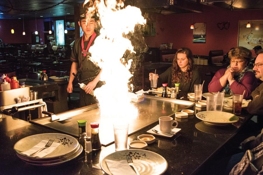 Calvin Wu is the only chef in town that can perform a show while cooking food on a hibachi. Wu trained for three years before he mastered it.