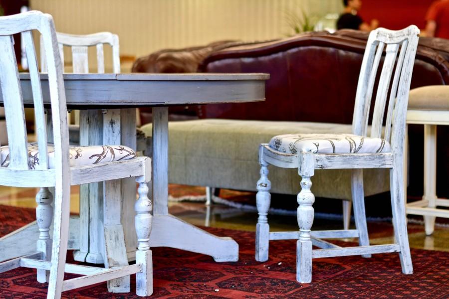 Furniture in the bistro is meant to be mismatched, making it feel more like home.