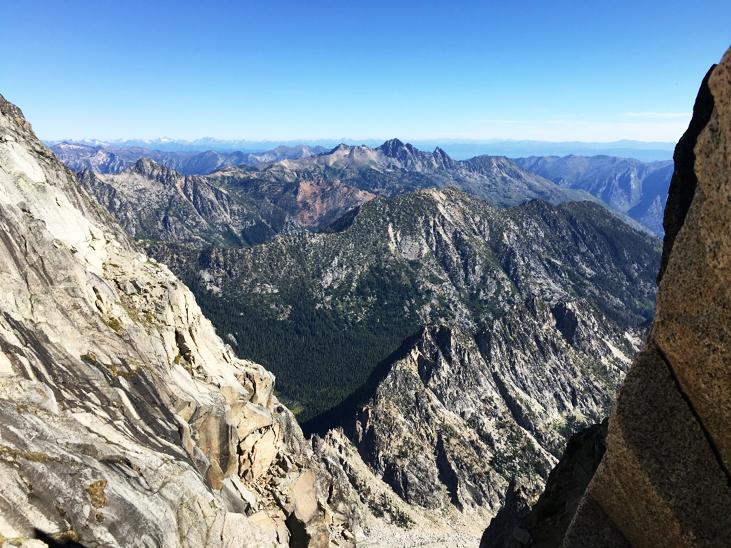 Looking over the Enchantments from the false summit of Mt. Stuart.