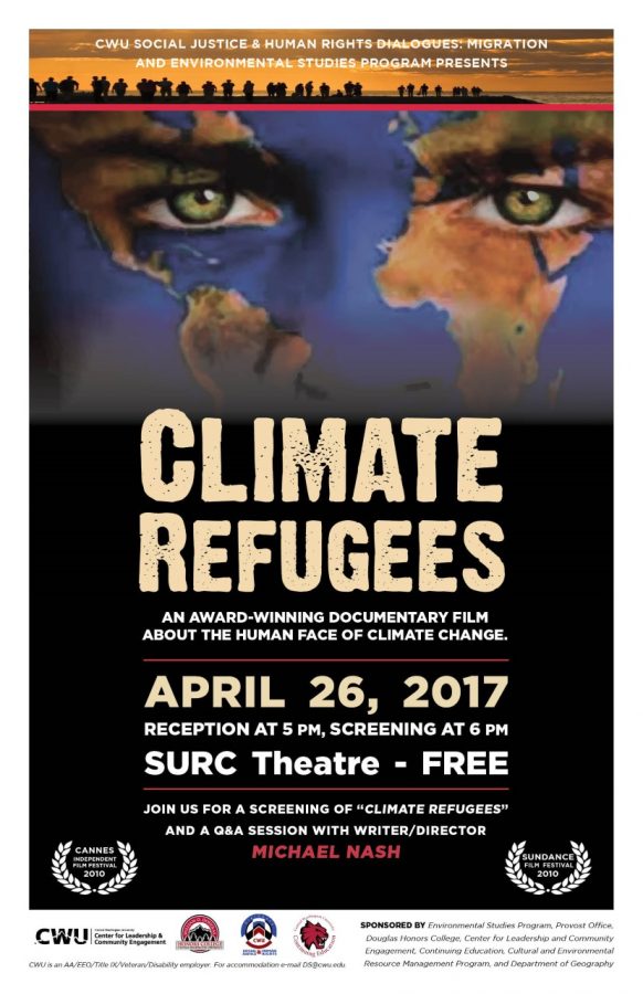 “Climate Refugees” fits the yearly campus-wide dialog, Social Justice and Human Rights, which changes each year.