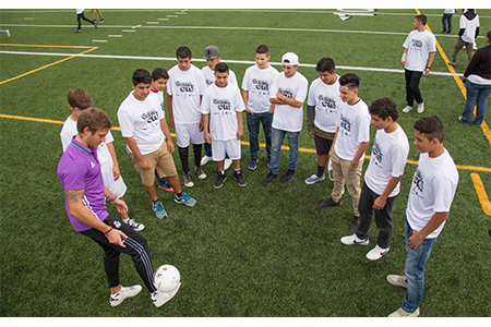 High school students get the opportunity to learn soccer from Real Madrid coaches.