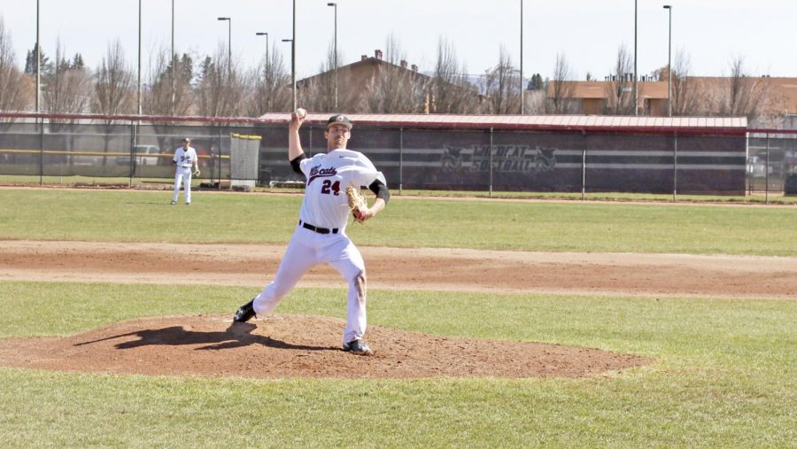 Jacob Forrester winds up a pitch during a game during last season.