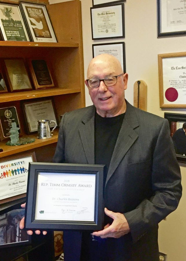 Professor Charles Reasons was awarded the 2018 Ormsby Award For Faculty Citizenship.