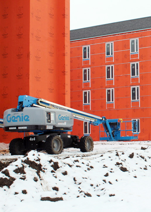 Snow, thaw, mud, freeze, ice. Winter weather makes construction on the new residence hall more difficult. Dugmore Hall is expected to open Fall of 2019, but this winter weather may delay the process.