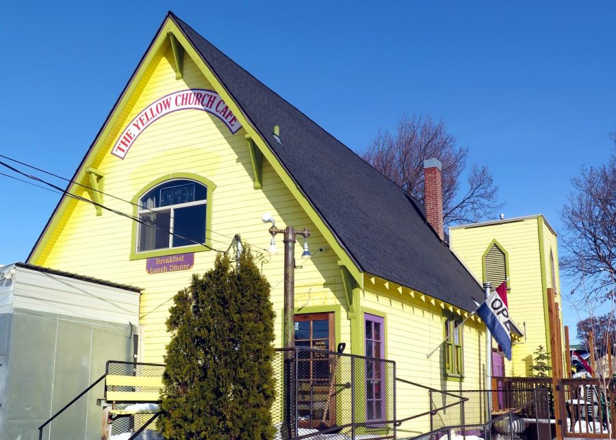 The Yellow Church Café, located at 111 S Pearl Street, is known in the community for its relaxed atmosphere
and homestyle cooking. The building is difficult to miss with its bright coloring.
