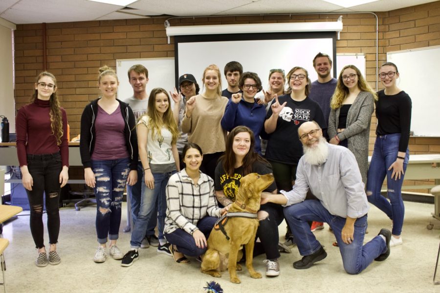 American Sign Language (ASL) is one of seven world language programs offered at CWU. Lecturer Jer Loudenback (lower right) is Deaf, so students may only communicate with him using their knowledge of ASL.