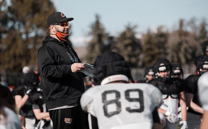 Head+Coach+Cristopher+Fisk+talking+to+his+team+during+practice.+The+Wildcats+are+getting+ready+to+play+their+first+game+in+over+a+year+on+April+10+vs+the+Montana+Grizzlies.