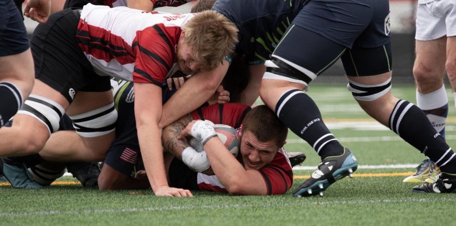 The men’s rugby team traveled to California to compete against St. Mary’s College Saturday, April 10, and lost 17-38.