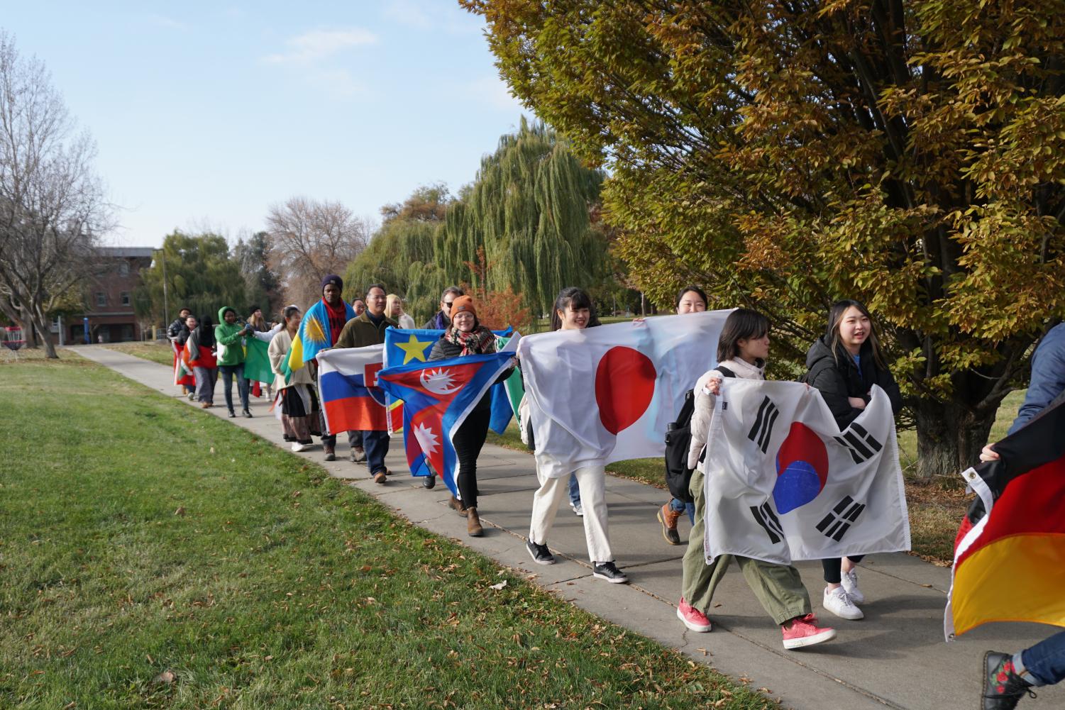 Flag+parade+celebrates+students+at+home+and+abroad