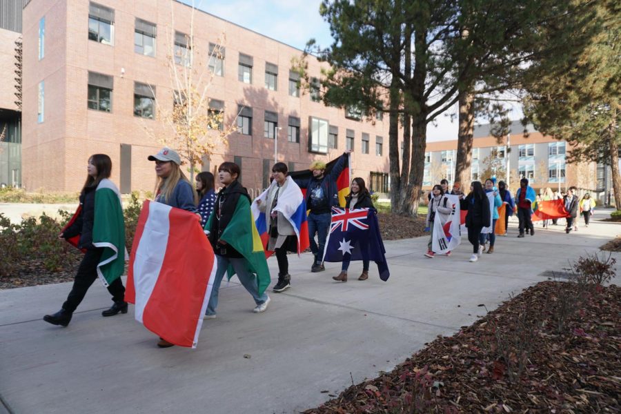Nations from across the globe were represented in the flag parade for International Education Week.
