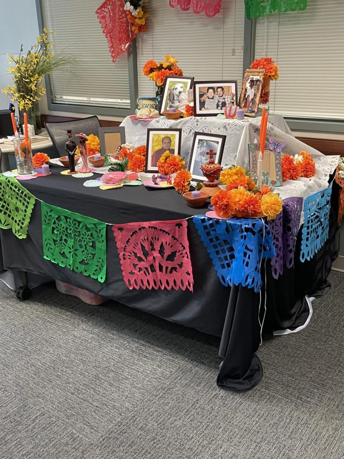 Ofrenda set up for the event. Photo by Beau Sansom