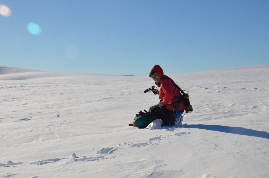 Susan Kaspari doing research on Svalbard. 
Photo Courtesy of Susan Kaspari