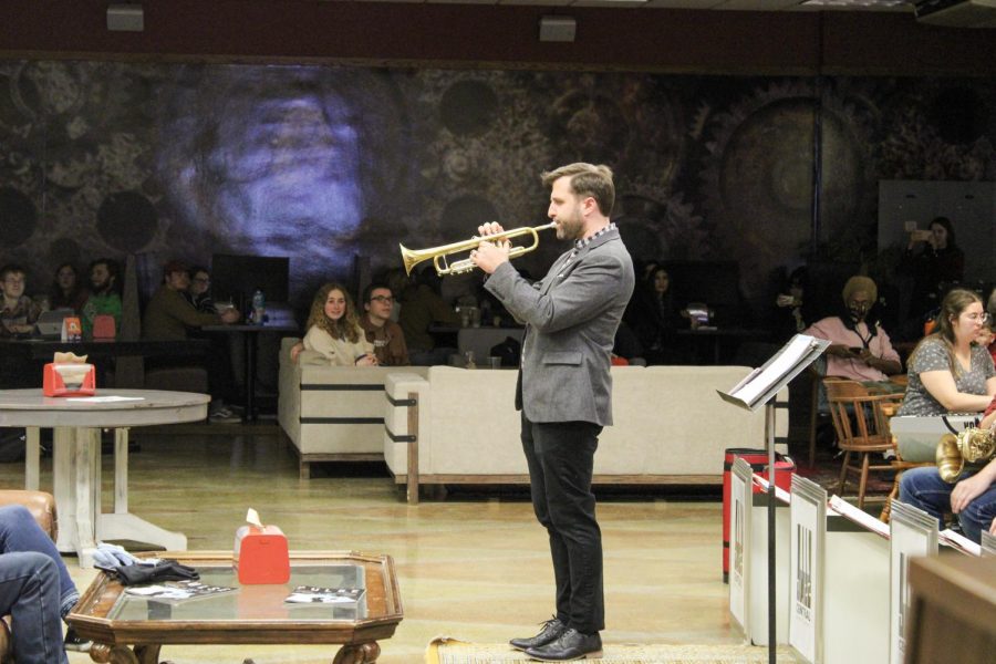 Keith+Karns+playing+trumpet.+Photo+courtesy+of+Keri+Kunz%2C+CWU+Hype