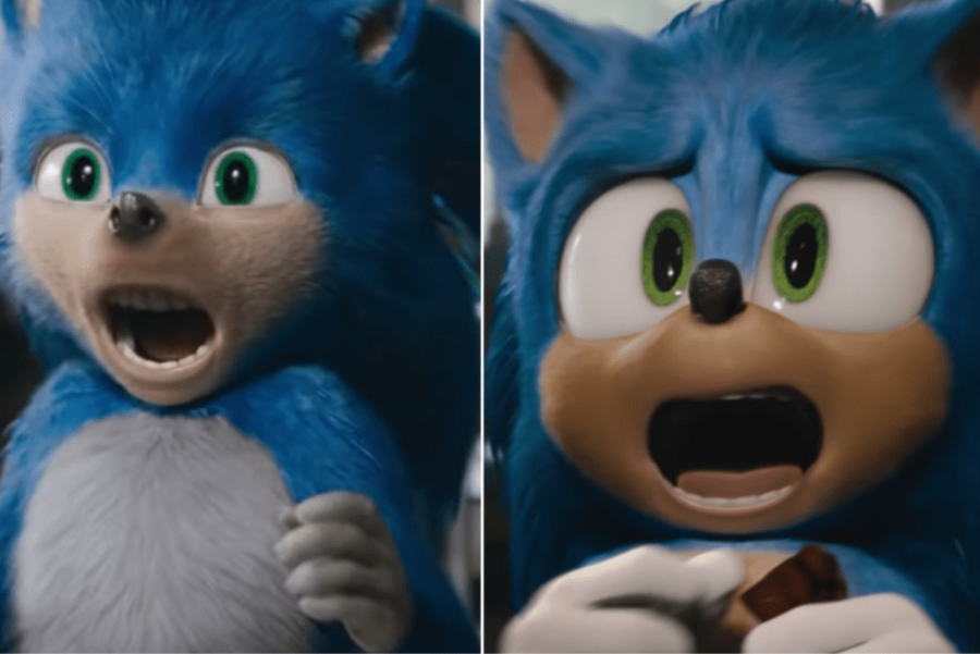 Sonic the Hedgehog before (right) and after (left). Photo courtesy of the Radio Times