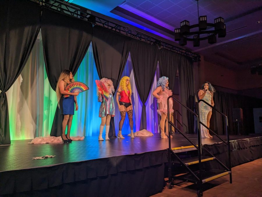 Professional drag queens from Washington took the SURC Ballroom stage with pizzazz, Photo by Katherine Camarata