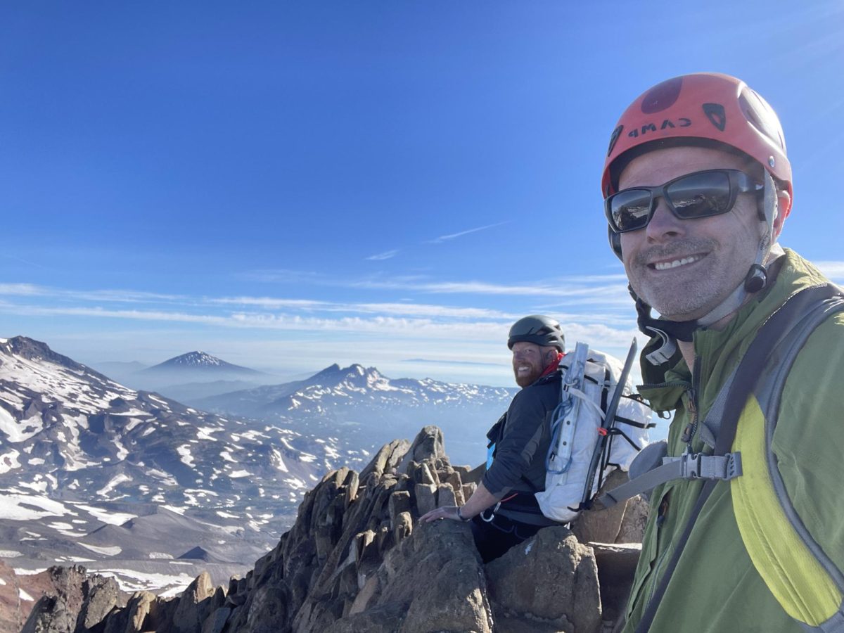 McPherson (right) and Burson (left) on the summit of North Sister. Photo courtesy of Marc McPherson