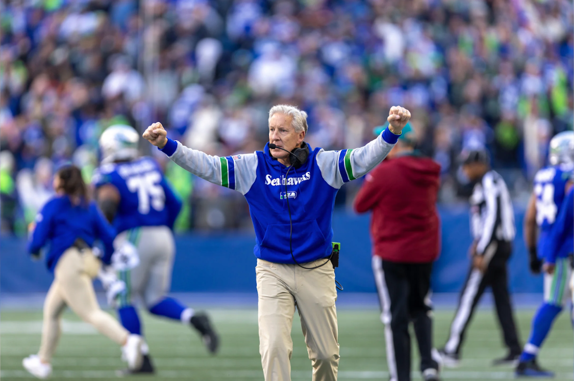 Pete+Carroll+celebrates+a+win+over+the+Cleveland+Browns+on+October+29%2C+2023.+Photo+courtesy+Seahawks.com