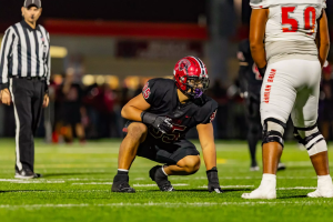 Daniel Matagi lined up on defense. (Photo courtesy Nevaeh Capetillo)