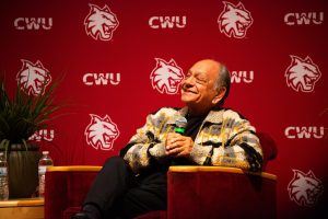 Cheech Marin enjoys audience laughter.