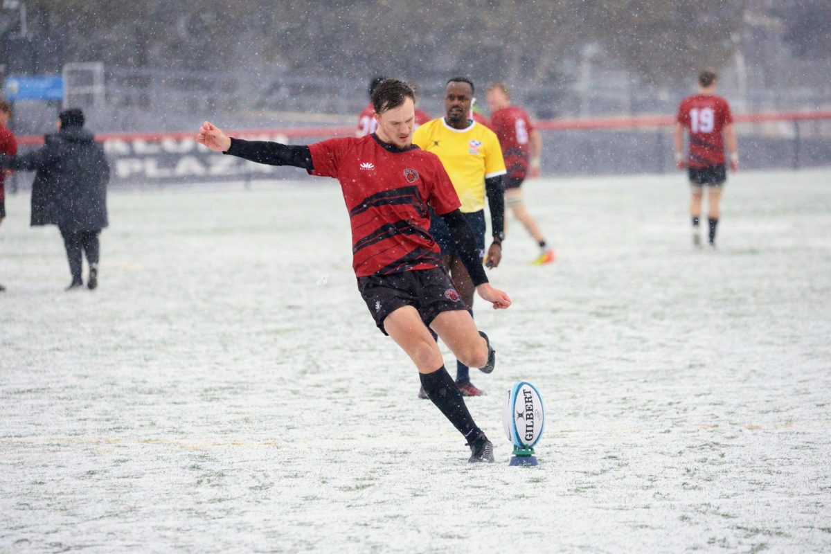 Jac Tregoning kicking penalty kick