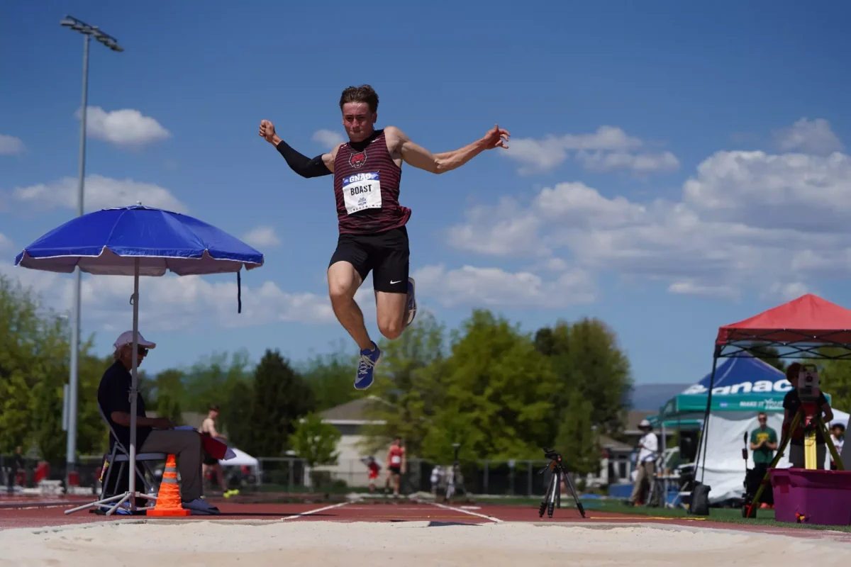 Josh Boast at the GNAC Outdoor Championship 2 (Photo by Nathan Herde)